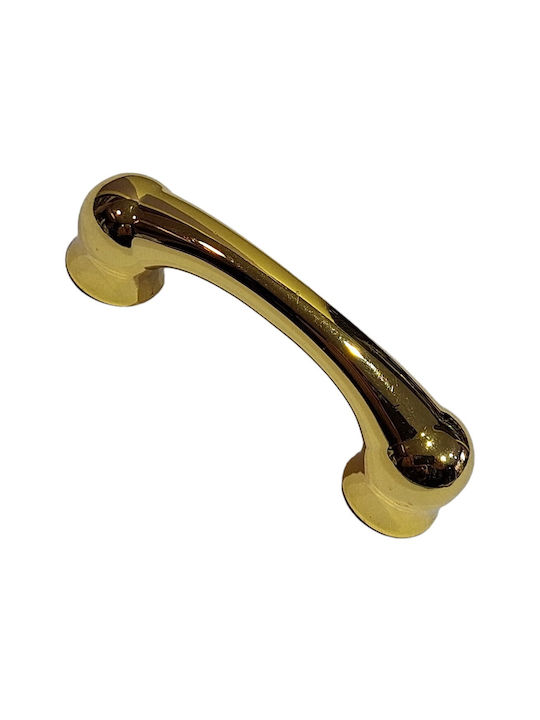 Italian Furniture Handle Mandelli 9012-oro Gold Glossy Size 6.4cm