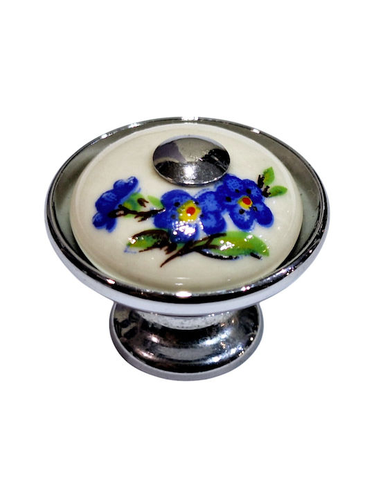 Porzellan Italienischer Möbelknopf Gem 9095-ino1 Chrom Glänzend Porzellan