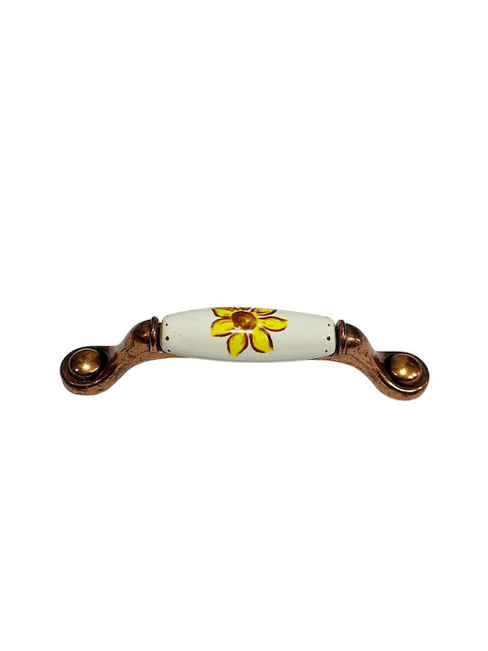 Porcelain Italian Furniture Handle Premiere 1473-14a1 Copper Size 9.6cm Porcelain