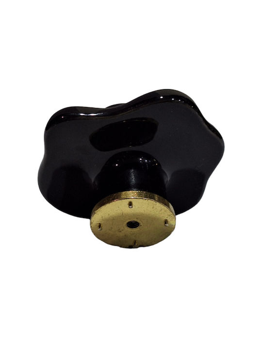 Porcelain Italian Furniture Knob Premiere 1332-oro1 Ø64 Glossy Gold Porcelain