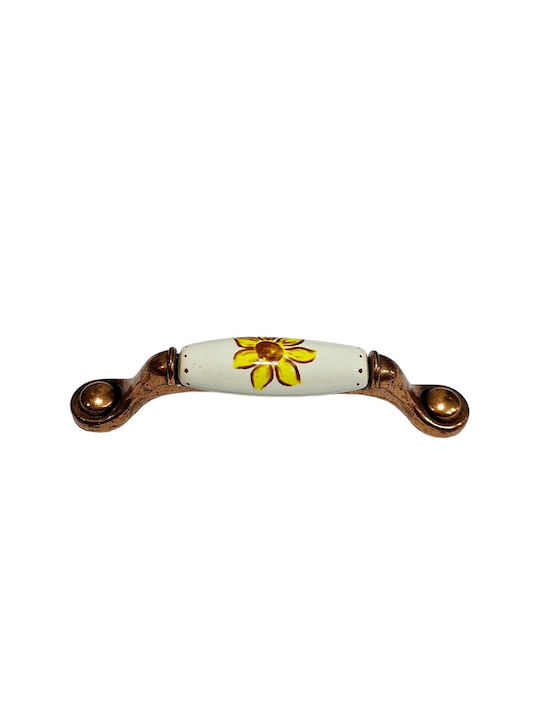 Porcelain Italian Furniture Handle Premiere 1473-14a1 Copper Size 9.6cm Porcelain