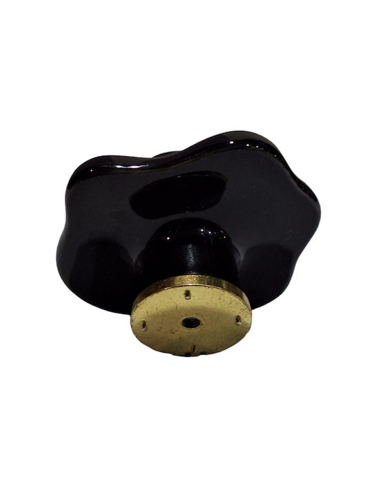 Porcelain Italian Furniture Knob Premiere 1332-oro1 Ø64 Glossy Gold Porcelain