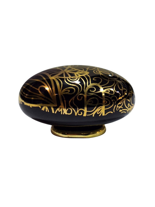 Porcelain Italian Furniture Knob Premiere 1282-oro1 Gold Glossy Porcelain