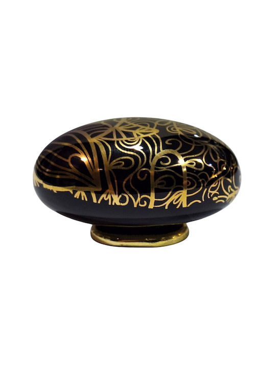 Porcelain Italian Furniture Knob Premiere 1282-oro1 Gold Glossy Porcelain