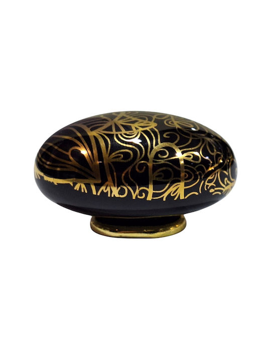 Porcelain Italian Furniture Knob Premiere 1282-oro1 Gold Glossy Porcelain