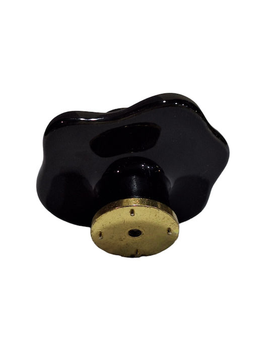 Porcelain Italian Furniture Knob Premiere 1332-oro1 Ø64 Glossy Gold Porcelain