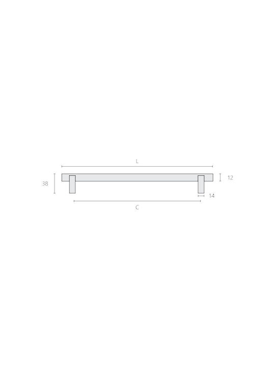 Λαβή Επίπλου Zogometal 52 Ορειχάλκινη Όρο Ματ 384 Mm