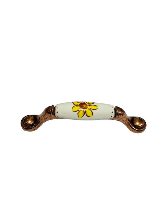 Porcelain Italian Furniture Handle Premiere 1473-14a1 Copper Size 9.6cm Porcelain