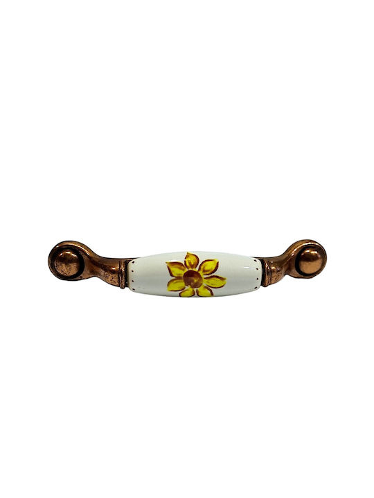 Porcelain Italian Furniture Handle Premiere 1473-14a1 Copper Size 9.6cm Porcelain