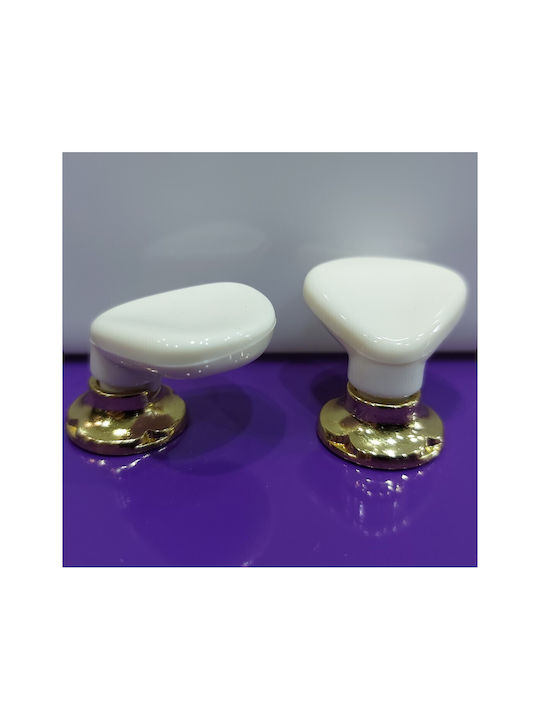 Italienischer Möbelgriff Acm 11423-000-ino1 Gold-Weiß Durchmesser 30