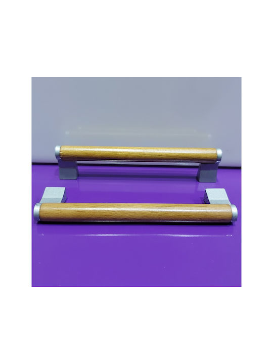 Wooden Italian Furniture Handle Eureka 11677-096-10c Size 9.6cm Zamak Wood