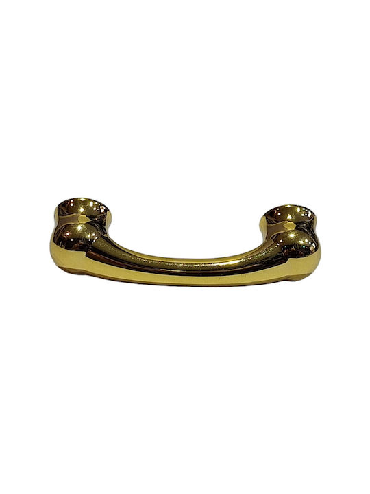 Italian Furniture Handle Mandelli 9012-oro Gold Glossy Size 6.4cm