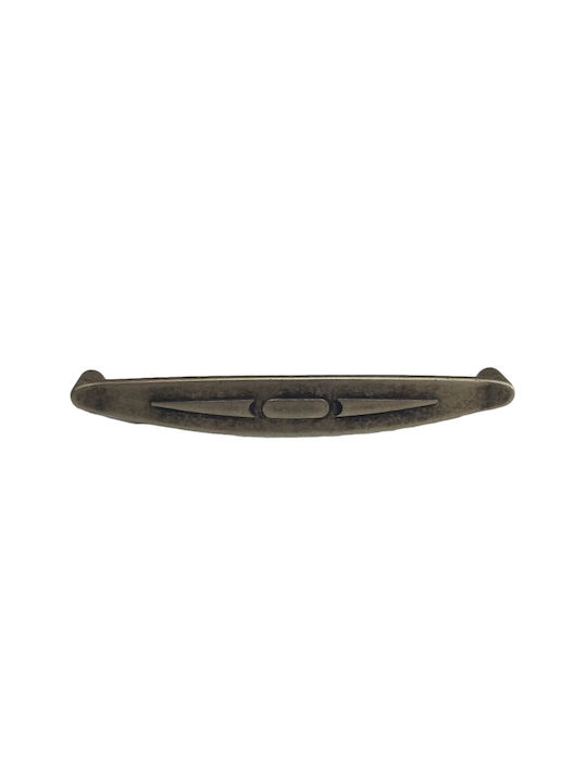 Italian Furniture Handle Eureka 9412-128-arg1 Aged Silver Size 12.8cm