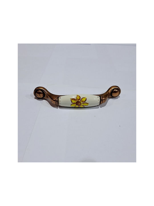 Porcelain Italian Furniture Handle Premiere 1473-14a1 Copper Size 9.6cm Porcelain