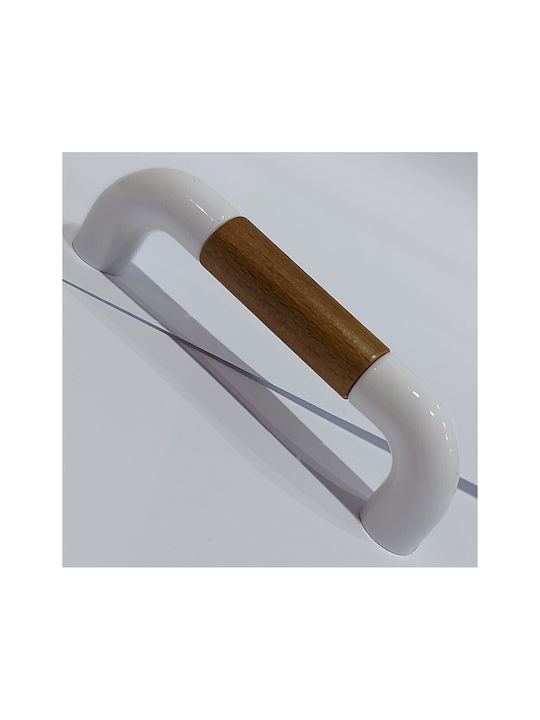 Italian Furniture Handle Eureka 11686-064-lef1 White Wooden Size 6.4cm