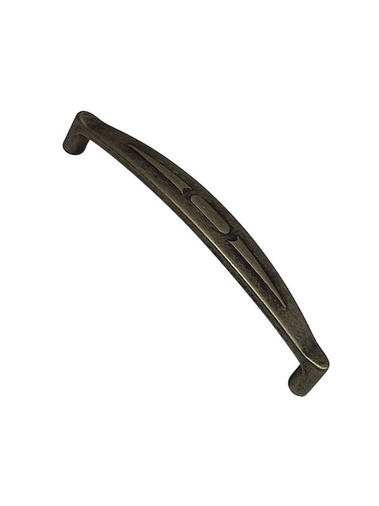 Italian Furniture Handle Eureka 9412-128-arg1 Aged Silver Size 12.8cm