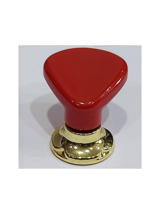 Italian Furniture Knob Acm 11422-000-ino1 Gold-Red Diameter 30