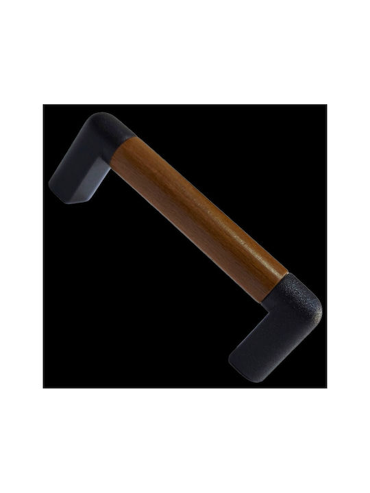 Italian Furniture Handle Eureka 11679-064-lef1 Black Matt Wood Size 6.4cm