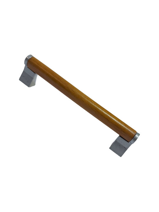 Wooden Italian Furniture Handle Eureka 11678-128-10c Size 12.8cm Zamak Wood