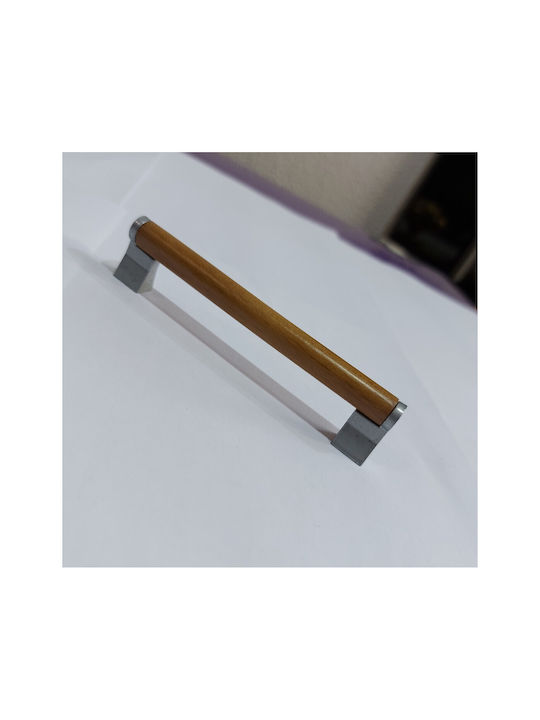 Wooden Italian Furniture Handle Eureka 11678-128-10c Size 12.8cm Zamak Wood