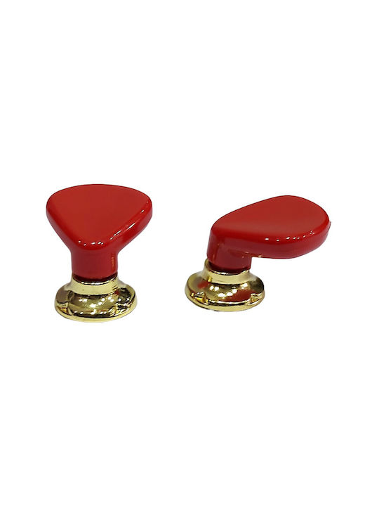 Italian Furniture Knob Acm 11422-000-ino1 Gold-Red Diameter 30