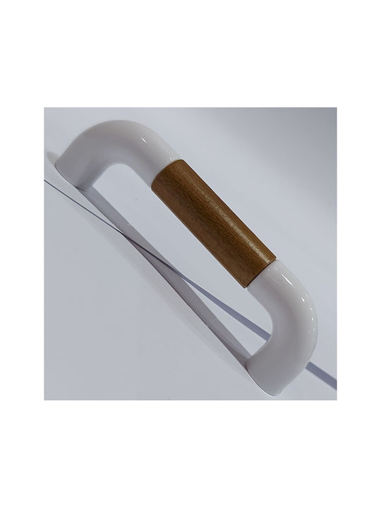 Italian Furniture Handle Eureka 11686-064-lef1 White Wooden Size 6.4cm