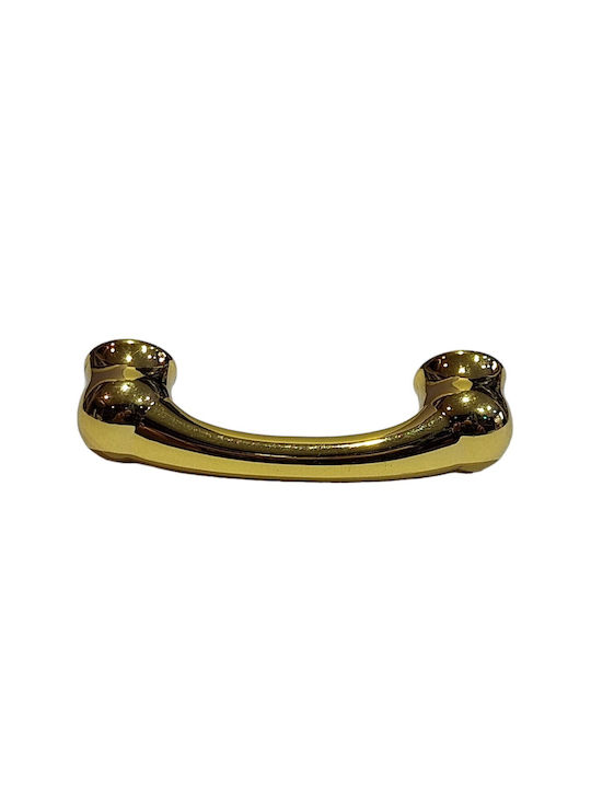 Italian Furniture Handle Mandelli 9012-oro Gold Glossy Size 6.4cm
