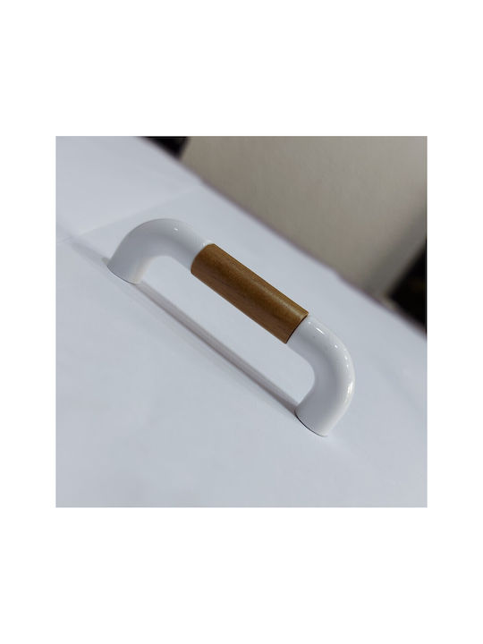 Italian Furniture Handle Eureka 11686-064-lef1 White Wooden Size 6.4cm