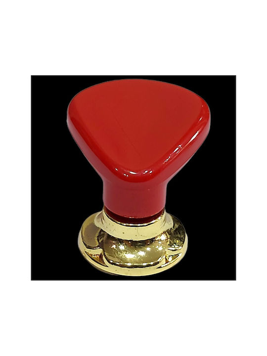 Italian Furniture Knob Acm 11422-000-ino1 Gold-Red Diameter 30
