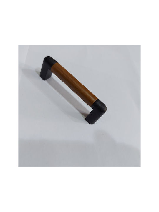 Italian Furniture Handle Eureka 11679-064-lef1 Black Matt Wood Size 6.4cm
