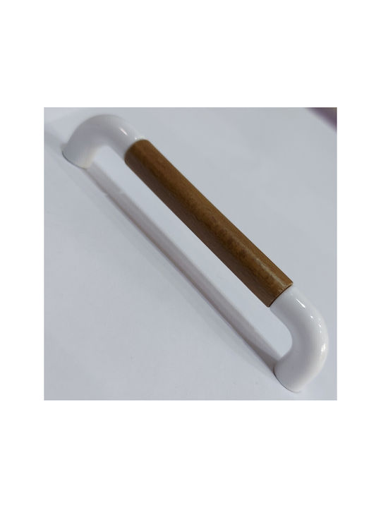 Italian Furniture Handle Eureka 11685-096-lef1 White Wooden Size 9.6cm