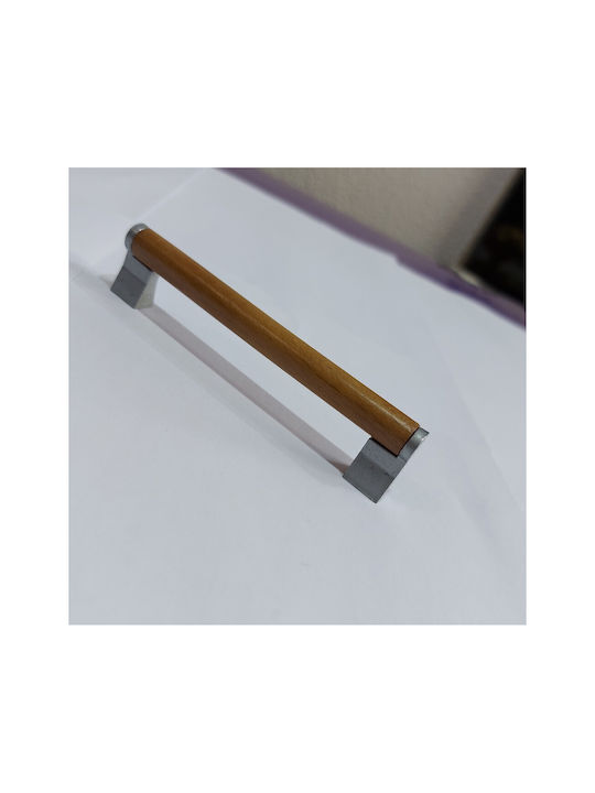 Wooden Italian Furniture Handle Eureka 11678-128-10c Size 12.8cm Zamak Wood
