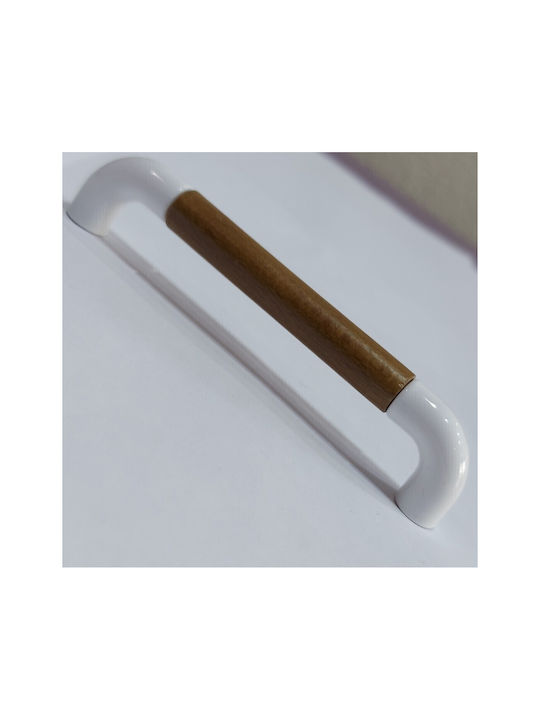 Italian Furniture Handle Eureka 11685-096-lef1 White Wooden Size 9.6cm