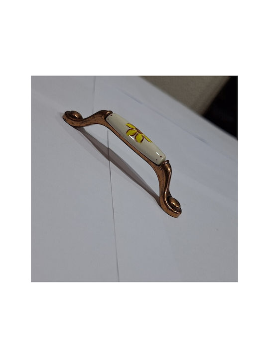 Porcelain Italian Furniture Handle Premiere 1473-14a1 Copper Size 9.6cm Porcelain
