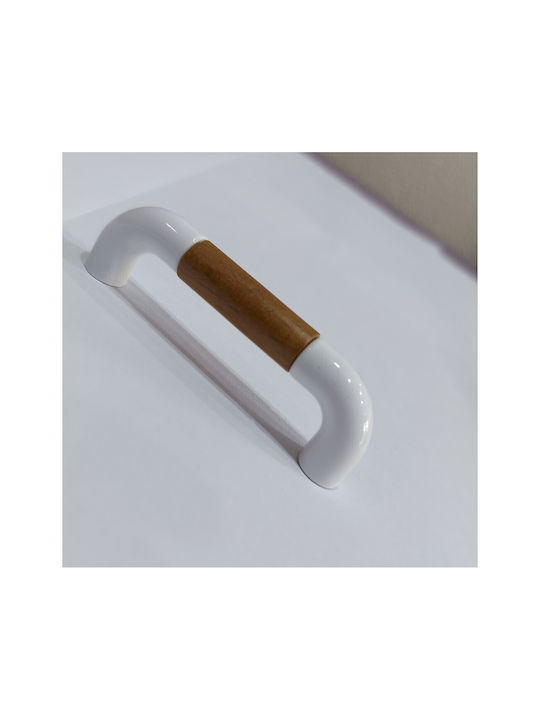 Italian Furniture Handle Eureka 11686-064-lef1 White Wooden Size 6.4cm