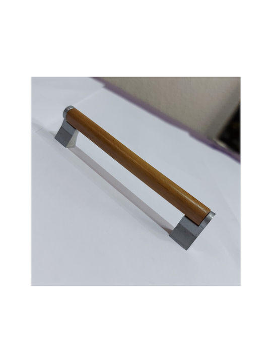 Wooden Italian Furniture Handle Eureka 11677-096-10c Size 9.6cm Zamak Wood
