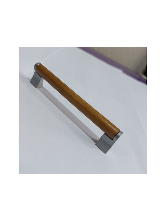 Wooden Italian Furniture Handle Eureka 11678-128-10c Size 12.8cm Zamak Wood