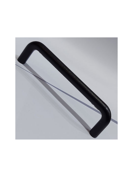 Italian Furniture Handle Eureka 11692-096-ino Black Matte Size 9.6cm