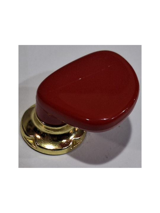 Italian Furniture Knob Acm 11422-000-ino1 Gold-Red Diameter 30