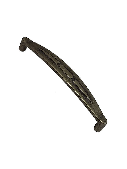 Italian Furniture Handle Eureka 9412-128-arg1 Aged Silver Size 12.8cm