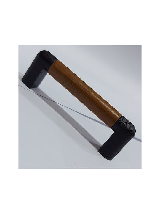 Italian Furniture Handle Eureka 11679-064-lef1 Black Matt Wood Size 6.4cm