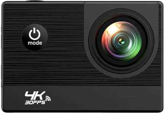 V3 32GB Action Camera 4K Ultra HD Underwater (with Case) with Screen 2" Black