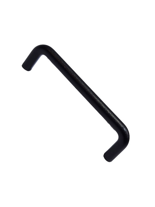 Italian Furniture Handle Eureka 11692-096-ino Black Matte Size 9.6cm