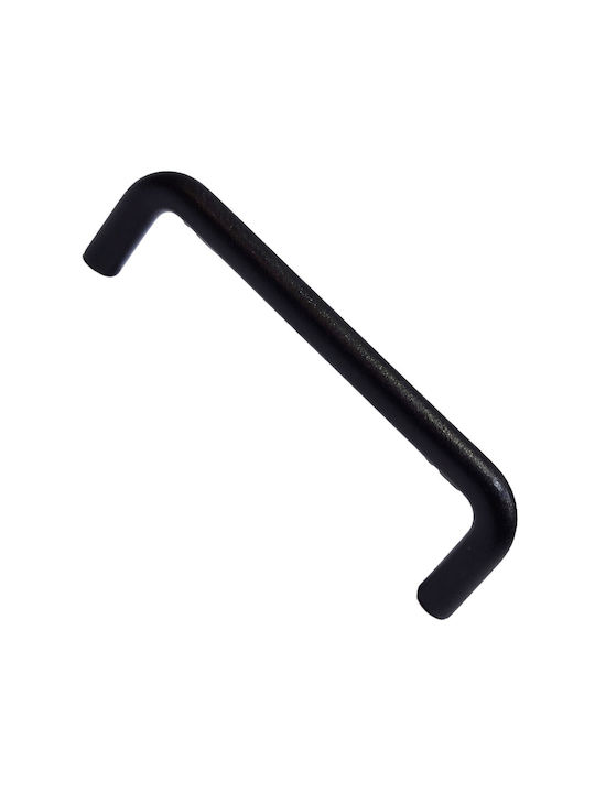 Italian Furniture Handle Eureka 11692-096-ino Black Matte Size 9.6cm