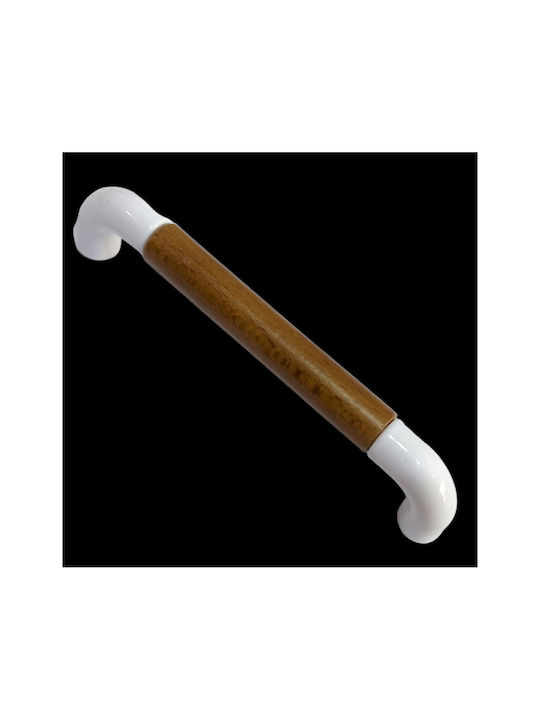 Italian Furniture Handle Eureka 11685-096-lef1 White Wooden Size 9.6cm