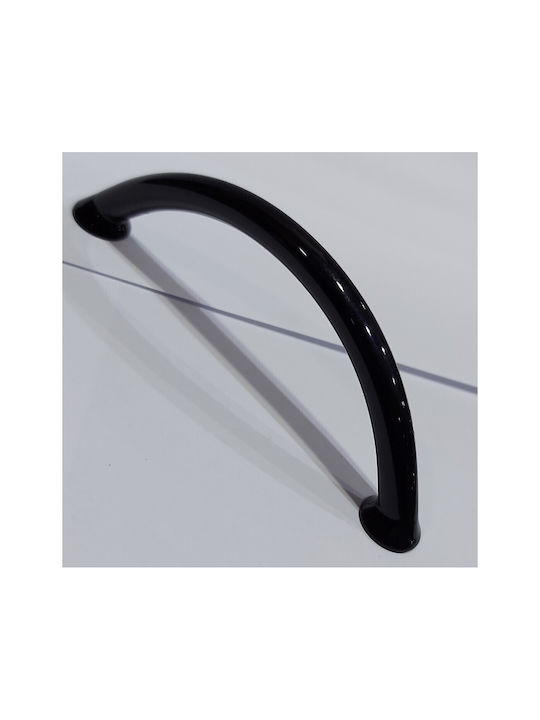 Italian Furniture Handle Eureka 11693-096-ino Black Glossy Size 9.6cm