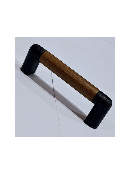 Italian Furniture Handle Eureka 11679-064-lef1 Black Matt Wood Size 6.4cm