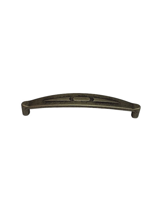 Italian Furniture Handle Eureka 9412-128-arg1 Aged Silver Size 12.8cm