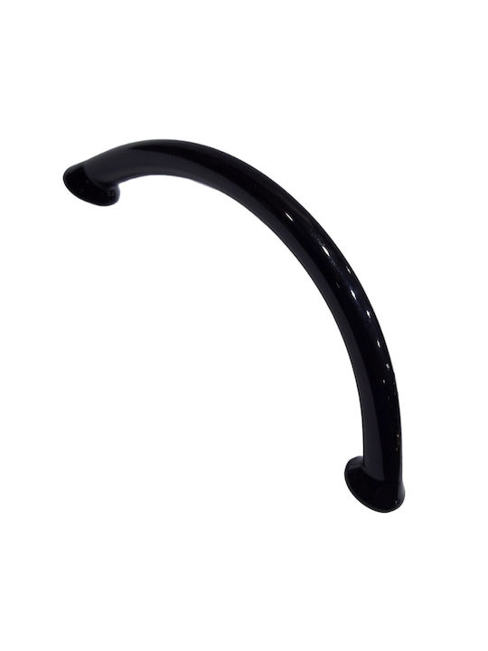 Italian Furniture Handle Eureka 11693-096-ino Black Glossy Size 9.6cm