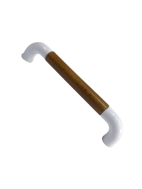 Italian Furniture Handle Eureka 11685-096-lef1 White Wooden Size 9.6cm
